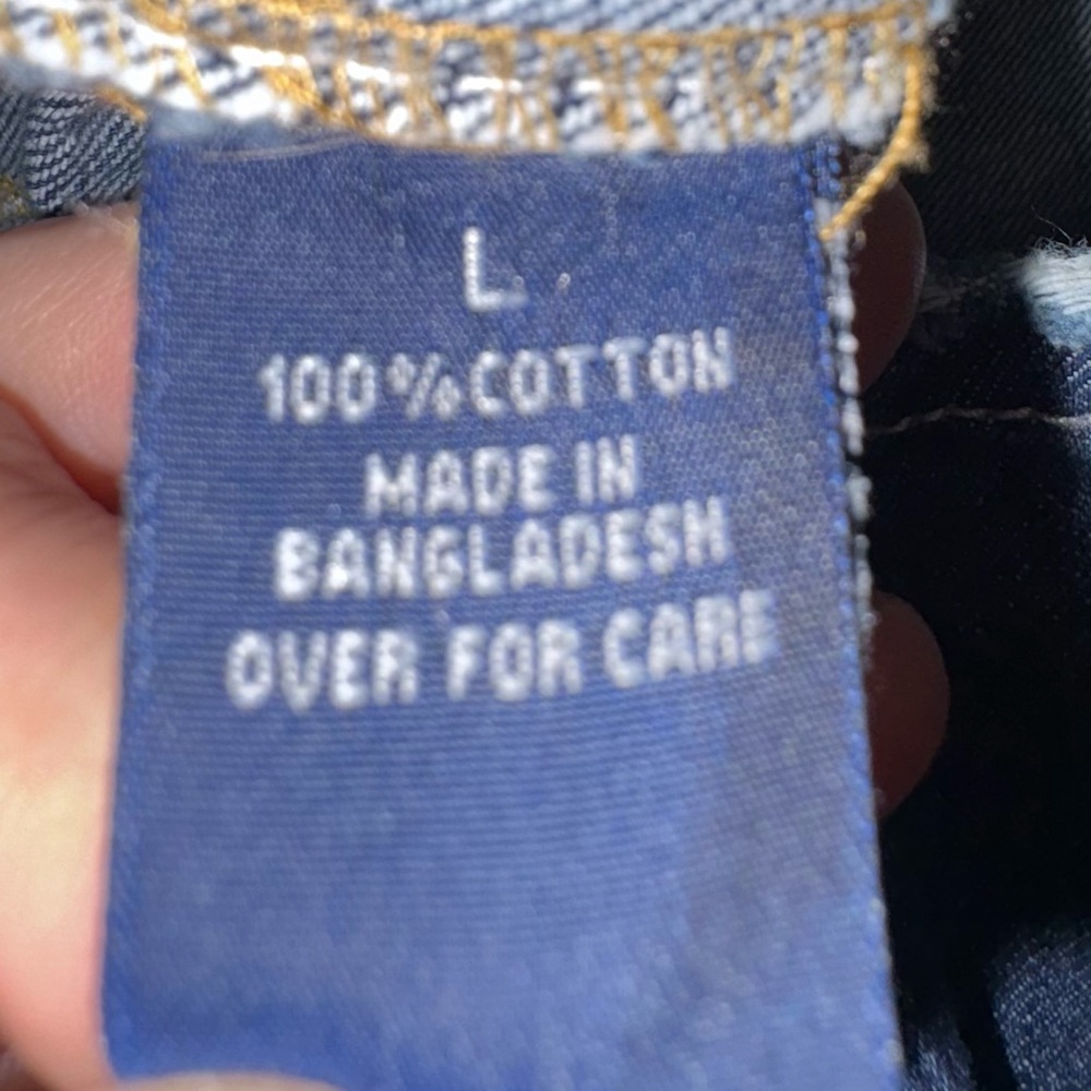 Source Unknown Blue Denim Vest with White Lace Collar - Picture 2 of 2